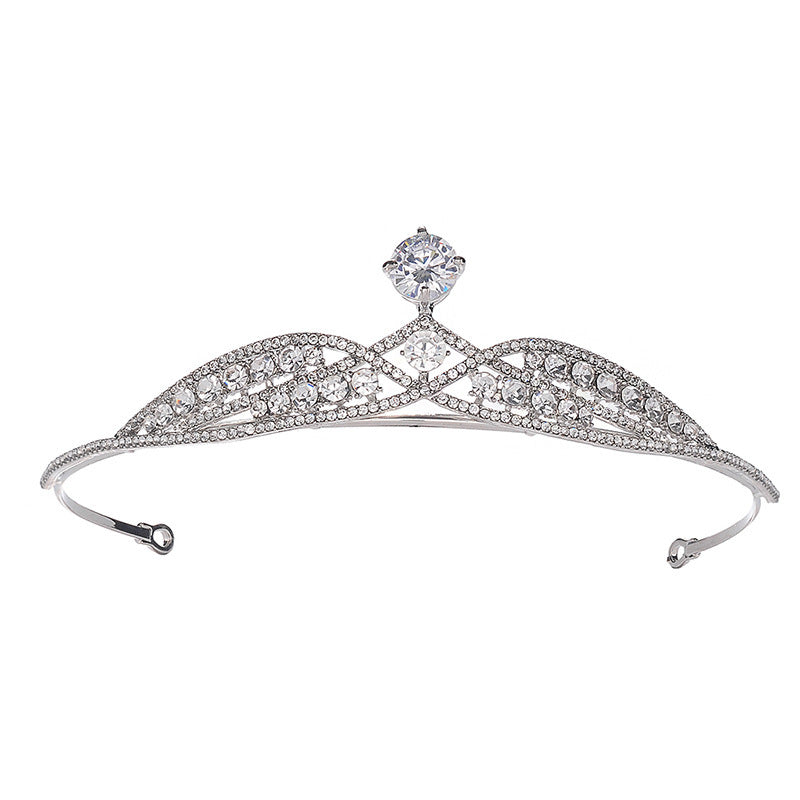 Simple Rhinestone Silver Headband Crown