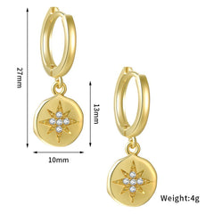 Gold Preserving Color Jewelry Micro Inlaid Starry Sky Element Stud Earrings