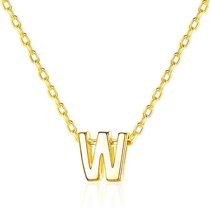 Gold 26 Letter Pendant Necklace European And American Simple