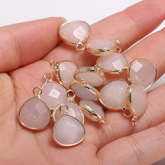 Natural Stone Semi-precious Stone Pendant With Teardrop Facets