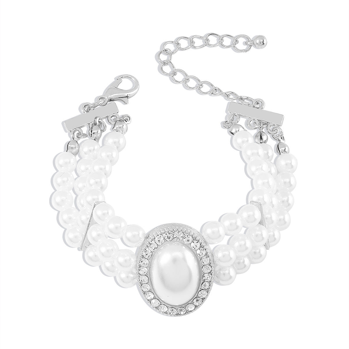 Classic Style Elegant Rich Elegant Bracelet Pearl Rhinestone Resin Beaded