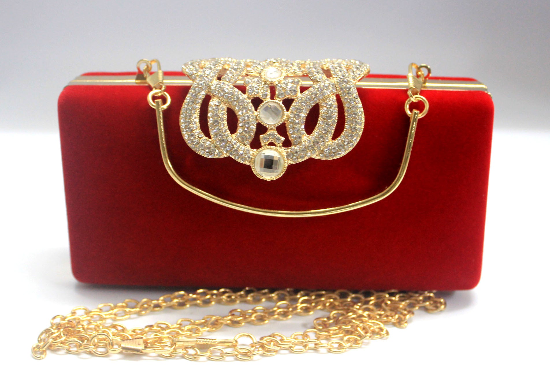 Rhinestone Crown Suede Ladies Bridal Bag