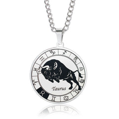 Turntable Couple Style Stainless Steel Necklace