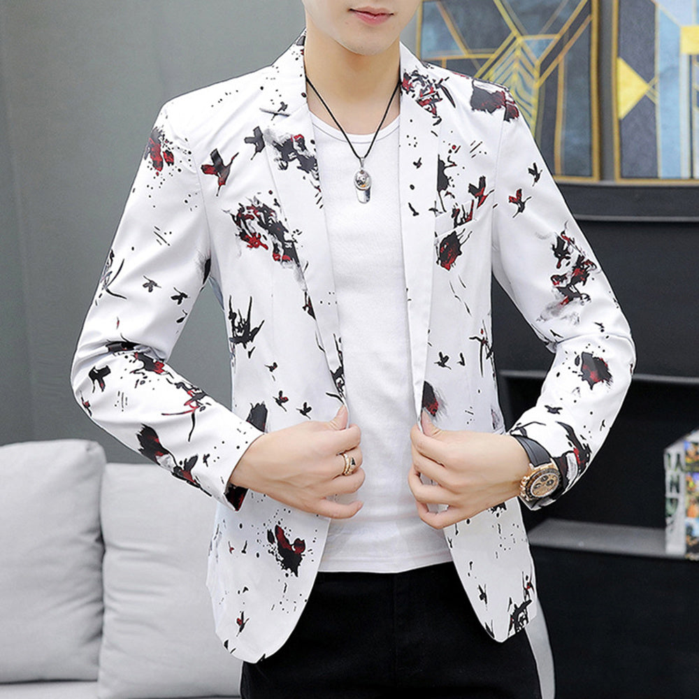 New Men's Casual Slim Fit Color Jacket