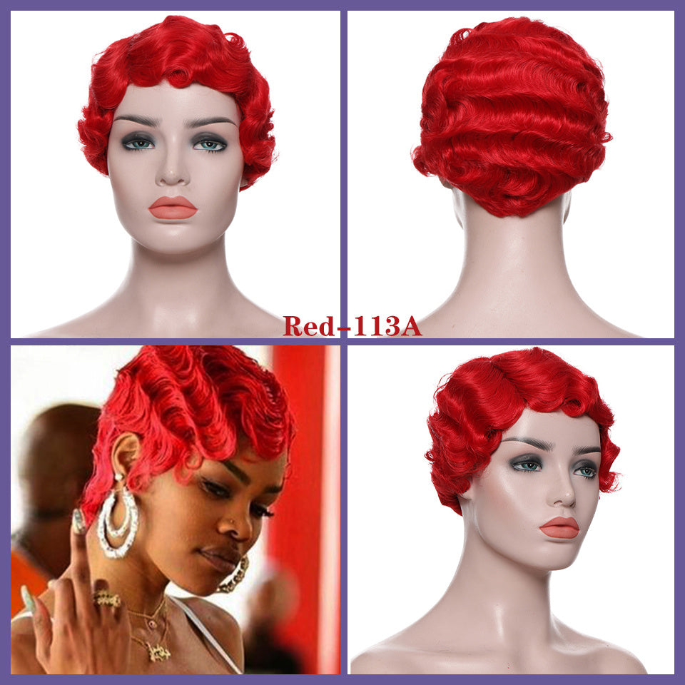 Chemical Fiber High Temperature Resistant Silk Wave Head Wig Headgear