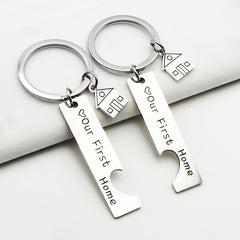 Stainless Steel Titanium Steel Keychain Pendant Housewarming New Home Gift Pendant