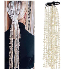 Popular Headwear ABS Pearl Tassel Hair Chain