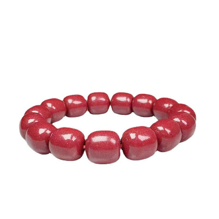 Old-shaped Beads Bracelet Natural Purple Gold Sand For Men And Women