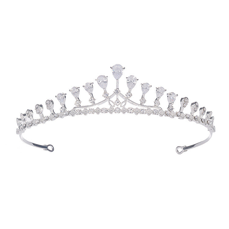 Simple Rhinestone Silver Headband Crown