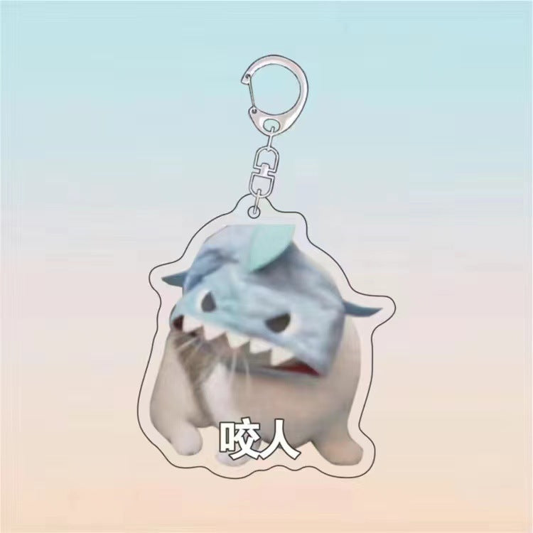 Food Cat Head Banana Cat Expression Keychain