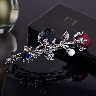 Creative Alloy Rose Rhinestone Hair Clip