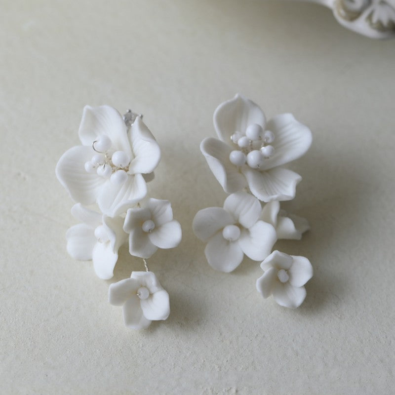 Bridal Ceramic Flower Headband Dense Flower