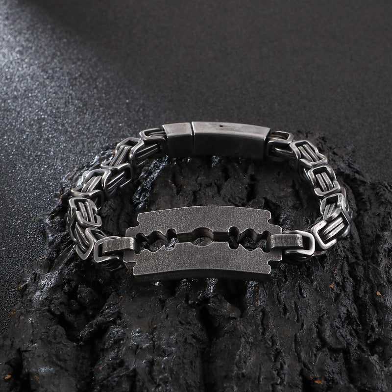 Men's Stainless Steel Monarch Bracelet Curved Brand Personality