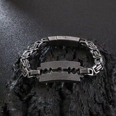 Men's Stainless Steel Monarch Bracelet Curved Brand Personality