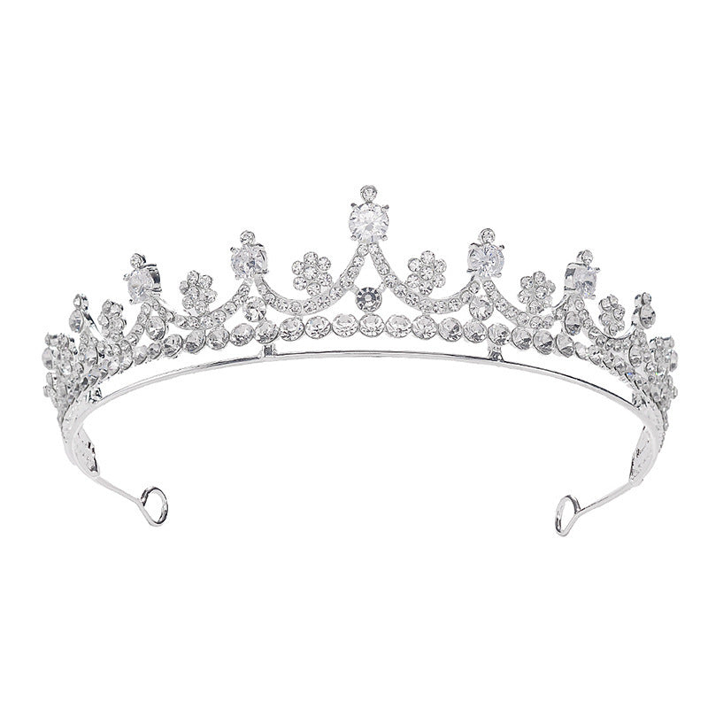 Simple Rhinestone Silver Headband Crown