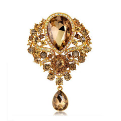 Heavy Industry Glass Drop Brooch Fashion