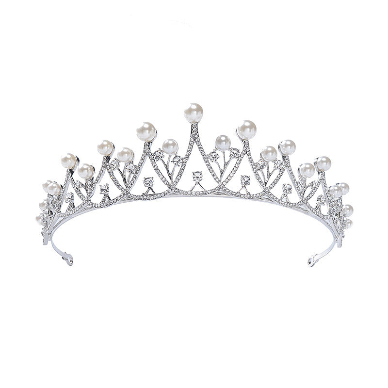 Simple Rhinestone Silver Headband Crown