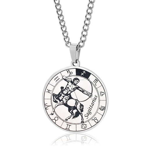 Turntable Couple Style Stainless Steel Necklace
