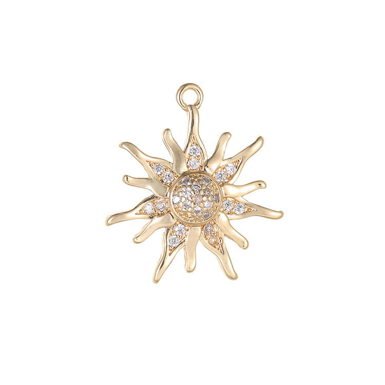 Micro-inlaid Zircon Sun Flower Pendant