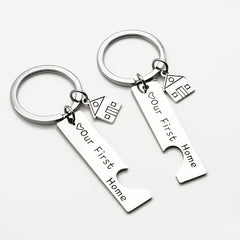 Stainless Steel Titanium Steel Keychain Pendant Housewarming New Home Gift Pendant