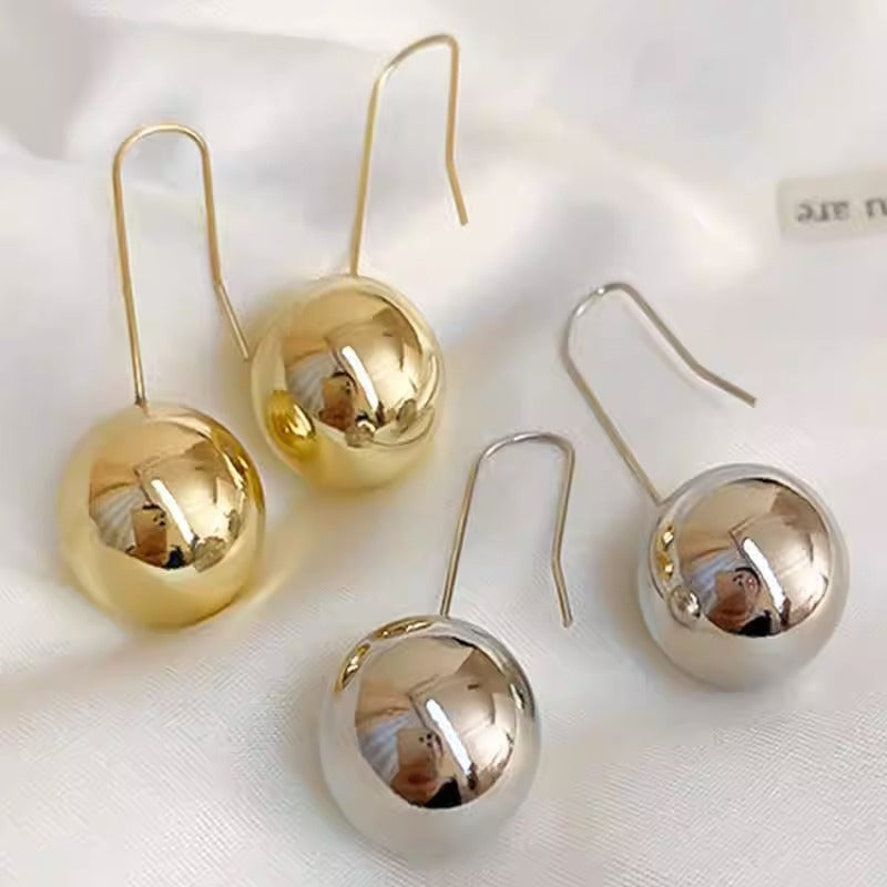 Simple Round Beads Ear Hook Light Luxury Minority Design Sense