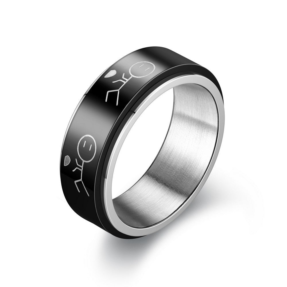 Anti-Anxiety Stress Relief Titanium Steel Turning Ring