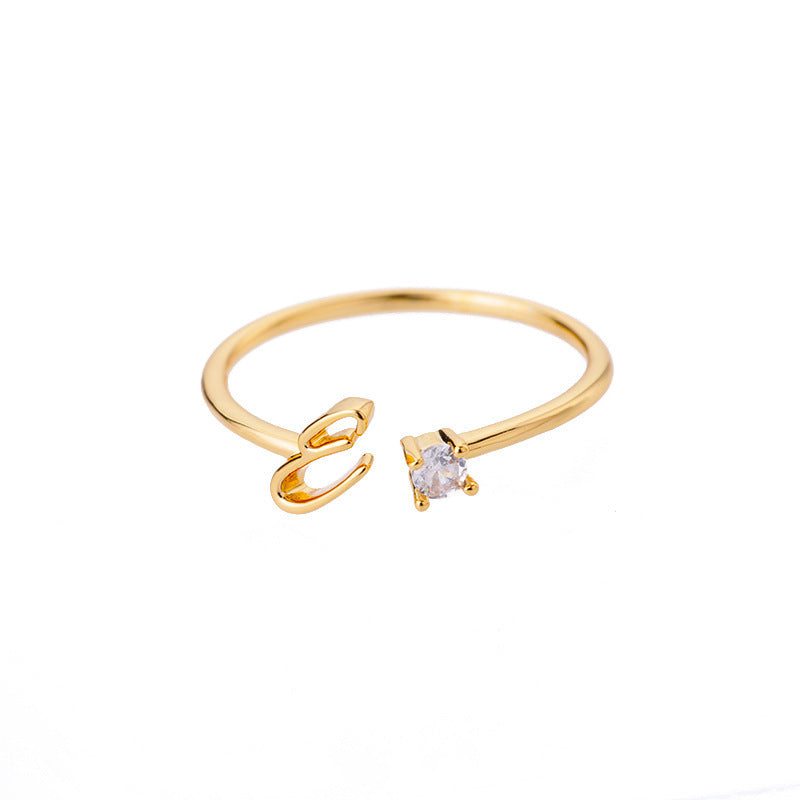 Letters Ring 26 Letters AZ Gold 18K Gold Plated Ring