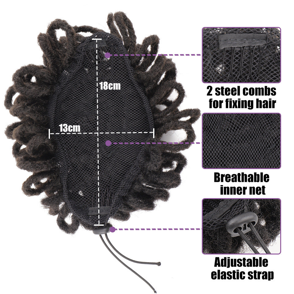 African Wig Bun Hair Bag Drawstring Dreadlocks Afro Hair Bag