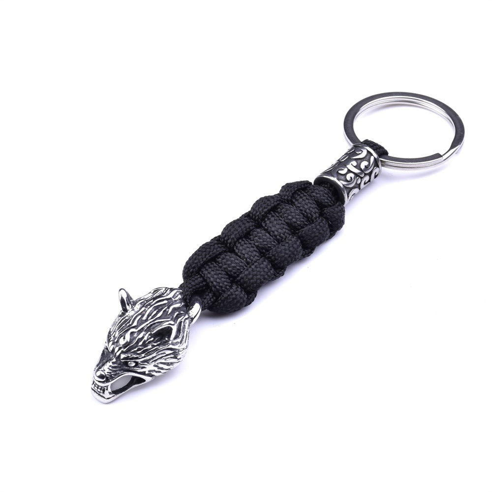 Rope Weaving Stainless Steel Key Ring