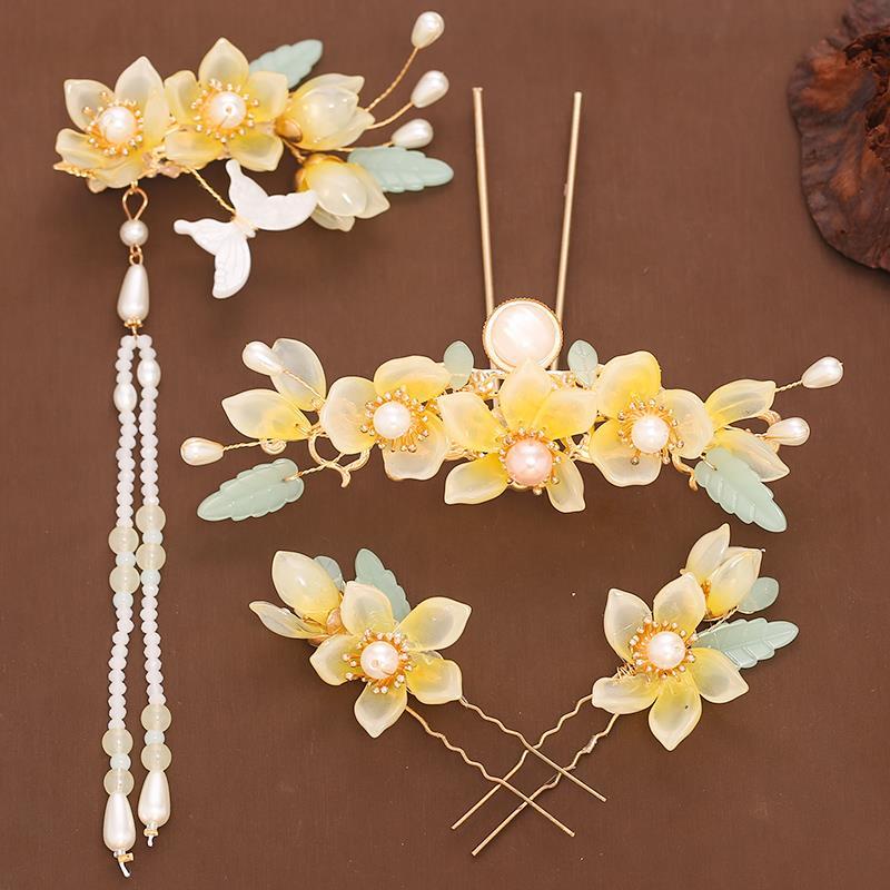 Women's Tassel Step-shaking Flower Hairpin Hair Accessories Set