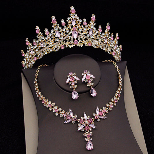 Royal Queen Bridal Jewelry Sets For Women Luxury Tiaras Crow