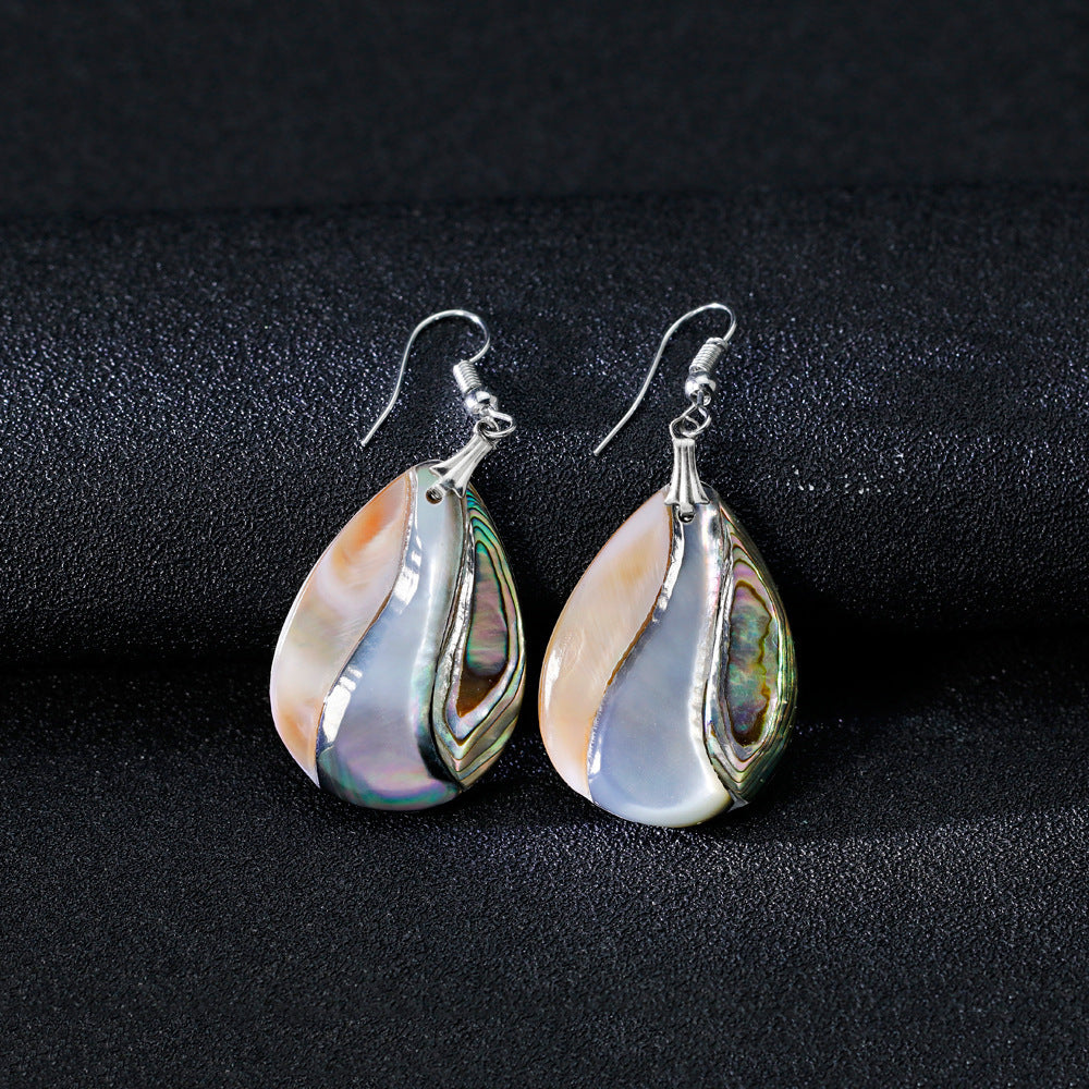 European And American Natural Abalone Shell Series Earrings, Ladies Temperament Earrings