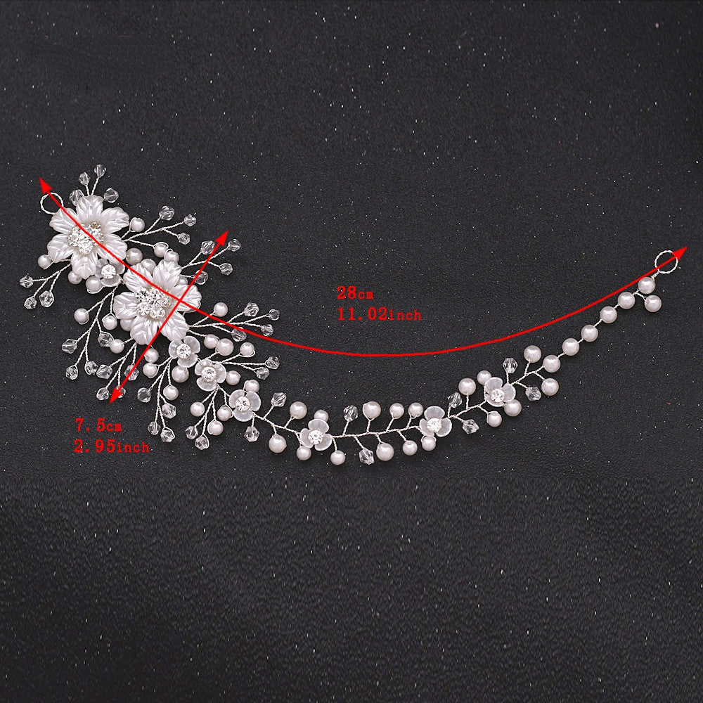 Handmade Hair Accessories With Flower Shaped Crystal Pearl Twist Beads