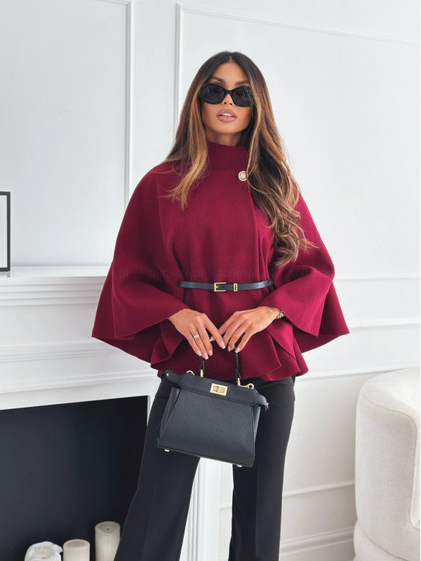 Woolen Sweater Outwear For Women with Belt