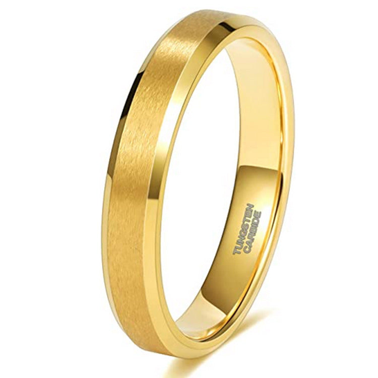 Lasa Chamfered Gold Tungsten Steel Ring