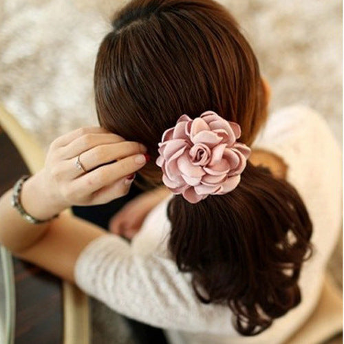 Cloth Hair Accessories Artificial Flower Rubber Band
