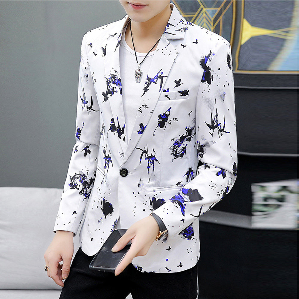 New Men's Casual Slim Fit Color Jacket