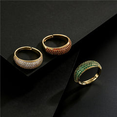 Stylish Copper Micro Set Diamond Zircon Ring