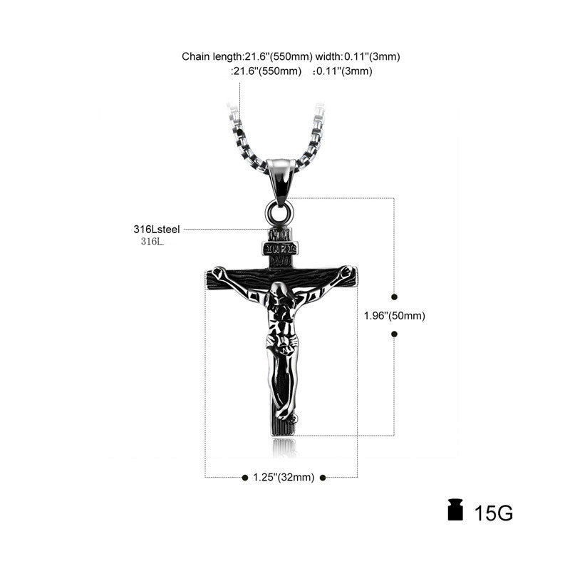 Fashion Jewelry Cross New Cool Titanium Steel Necklace