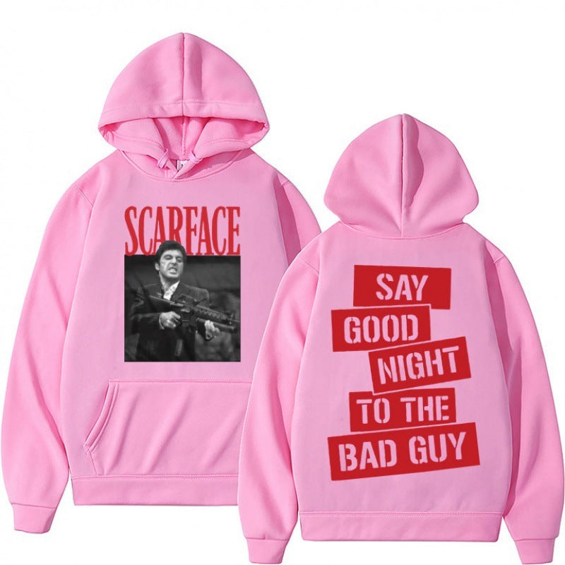 Polyester Scarface Hoodie Men Women Tony Montana Big Guns