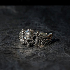 Men's Retro Made Old Wing Skull Ring