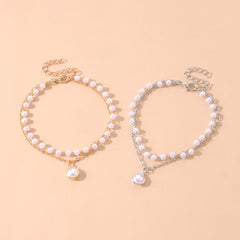 Net Red Retro Ins Simple Double-layer Pearl Bracelet