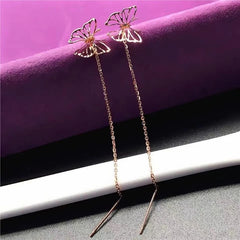 Butterfly Earline Long Tassel Korean Fashion Earrings