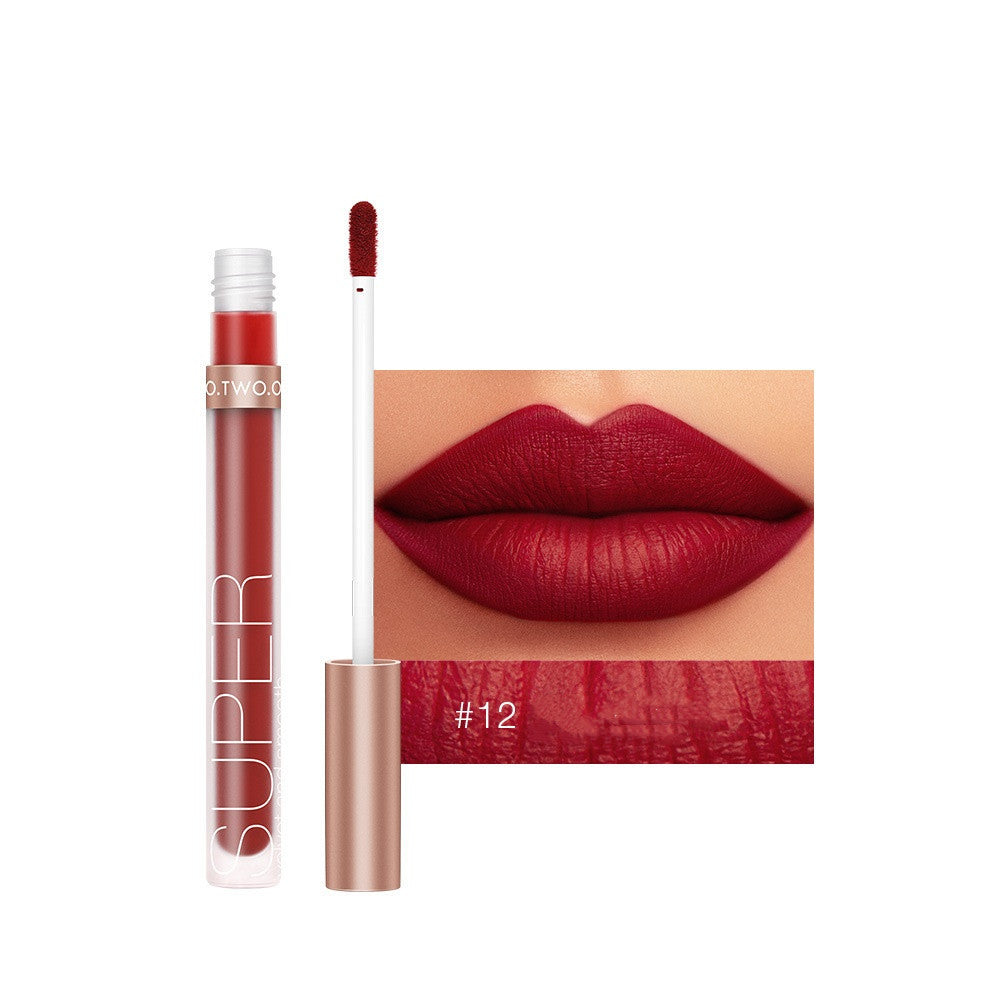 12 Color Honey Velvet Matte Lip Gloss Set in various shades